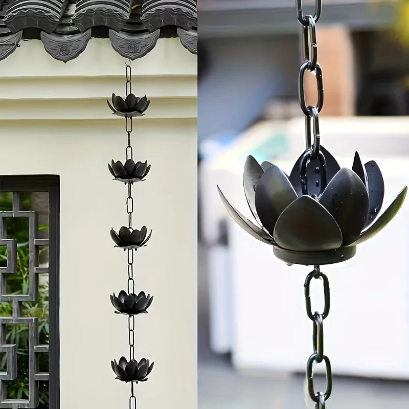 LotusFlow™ Rain Chain 💧 — Chinese Temple-Inspired Serenity